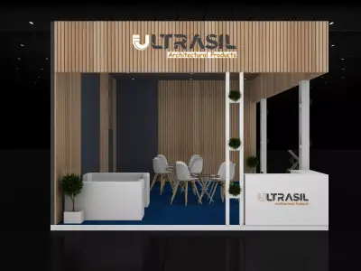 14mtr x 5mtr expo stall 2side open Exhibition Stand Free low-poly 3D model