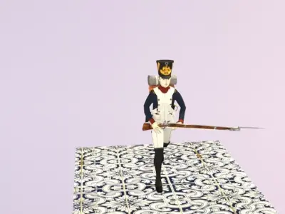 FRENCH LINE SOLDIER 1812 Low-poly 3D model