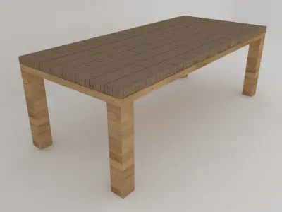 Classic garden dining table Low-poly 3D model