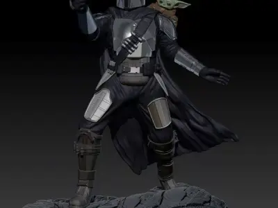 mandalorian and grogu 3D print model