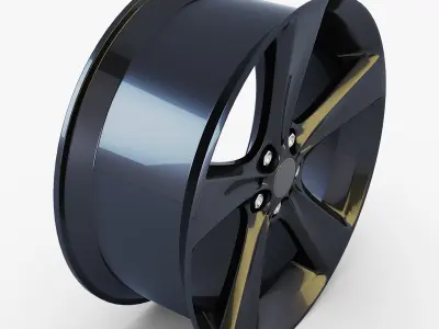 Style 128 wheel black Mid Poly Low-poly 3D model