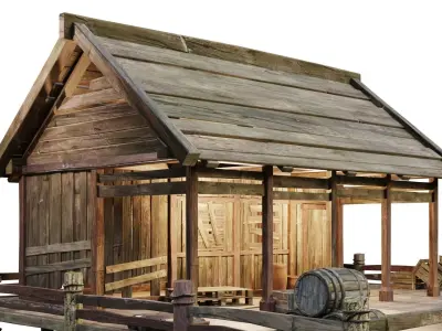 Old Lake House 23 PBR 4K GameReady Low-poly 3D model