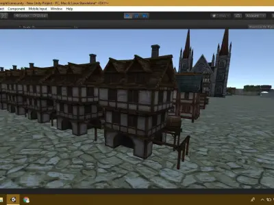 Game Ready environment -2 computer screen showing gate Low-poly 3D model