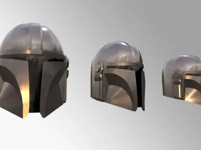 Mandalorian Helmet Star Wars Low-poly 3D model