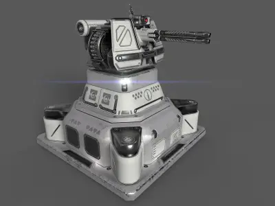 Small 30mm Autocannon 3D model