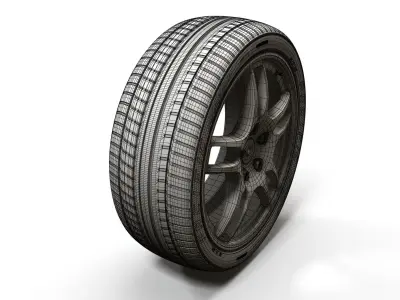 Sport car wheel 3D model