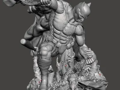 batman 3d model fight for 3d printing  3D print model