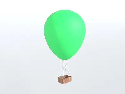Hot Air Balloon v1 007 Low-poly 3D model
