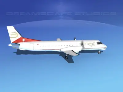 SAAB 2000 Etihad 3D model