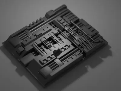 Sci-fi Greeble Panel 3D model