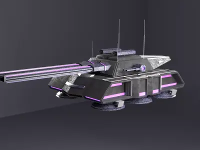 Flying tank of the future Low-poly 3D model