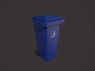Plastic Trash Bin Free low-poly 3D model