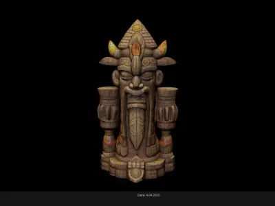 Low Poly Stylized Totem 3 AI Low-poly 3D model