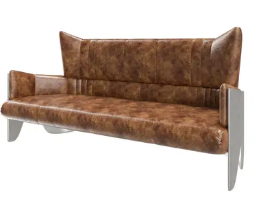Leather Modern Sofa 3D Model  High-Quality Interior Furniture Free 3D model