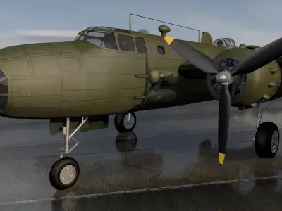 North American B-25D-1 Mitchell Strafer 3D model