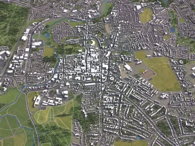 Colchester - 3D City Low-poly 3D model