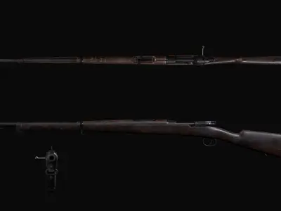 Swedish Mauser - Gevar m96 Low-poly 3D model