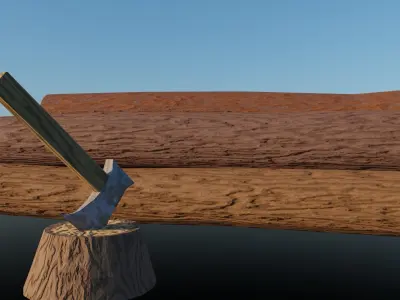 Axe and Logs Free 3D model