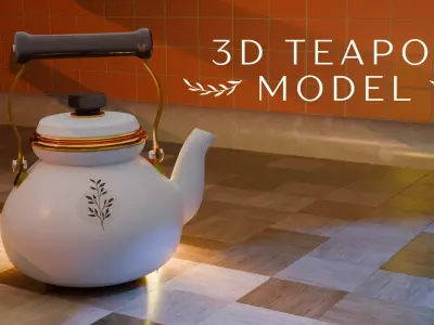 3D teapot model Free 3D model