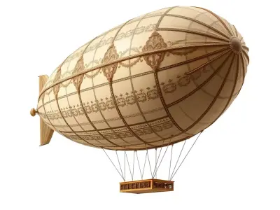 Vintage Airship model pack Low-poly 3D model