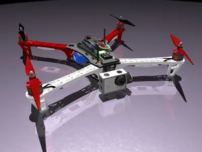 Multicopters Pack Low-poly 3D model
