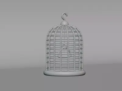Bird Cage Low-poly 3D model