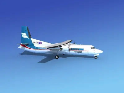 Fokker 50 Flugleidir Islandair 3D model