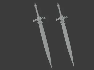 Twin Royal Swords Royal Swords - Twin Melee Weapons Low-poly 3D model