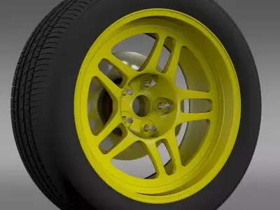 Chevrolet Camaro GS Racecar 2008 wheel 3D model