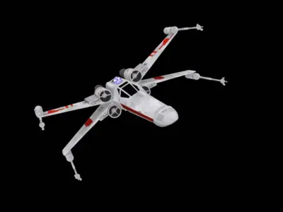 X-wing star wars fighter 3D model