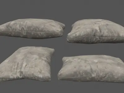 sanbag set pile of rocks Low-poly 3D model