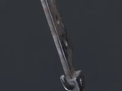 Old butcher knife Free low-poly 3D model