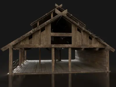 Forge Smithy Workshop Blacksmith Norseman Village Next Gen AAA Free low-poly 3D model