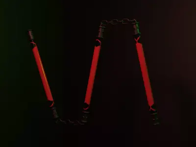 Playful Cloud ie Red and Black Nunchucks Free low-poly 3D model