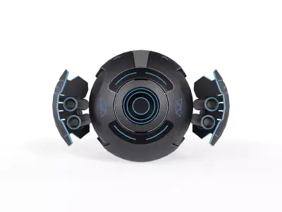 Sci-Fi Military Battle Drone - PBR Game Ready Low-poly 3D model