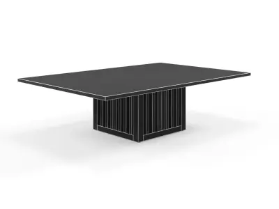 Rectangular coffee table with Code marble top Free 3D model