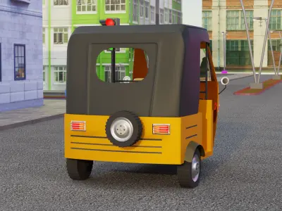 Auto Rikshaw Low-poly 3D model