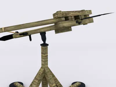 Ancient Medieval Ballista Low-poly 3D model
