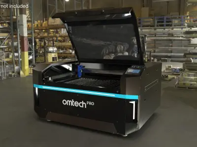 Omtech Pro CO2 Sheet Cutter Steel Body Rigged 3D model