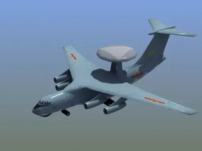 KJ2000 Chinese AWACS Low-poly 3D model