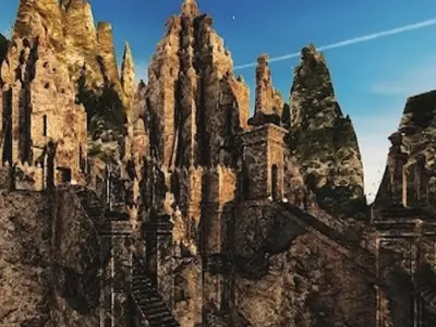 an ancient temple 3D model