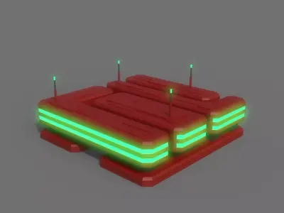 PBR Sci-Fi Building A09 Low-poly 3D model