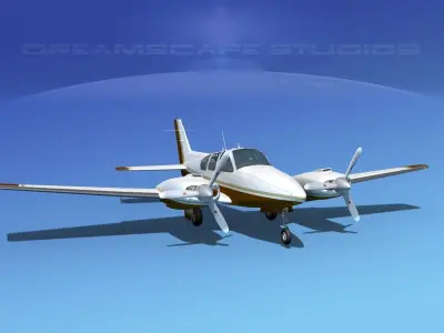 Beechcraft B55 Baron V19 3D model