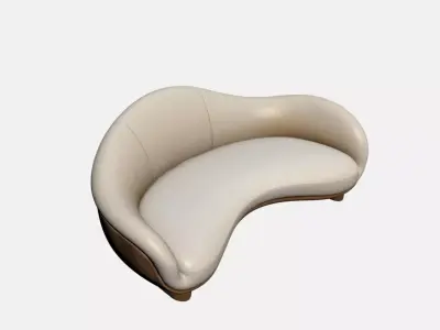 Luxury Curved Sofa Organic Designer Furniture Textures Included Free 3D model 2
