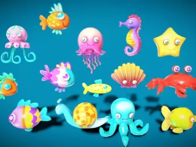 Cartoon Fish 3 3D model