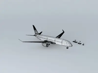 Landing Gear for Airliners Airplanes with Landing Gear Free 3D model