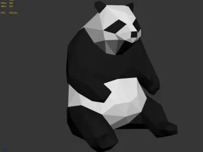 Lowpoly Panda 001 3D model