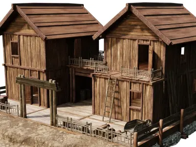 Old Lake House 27 PBR 4K GameReady Low-poly 3D model