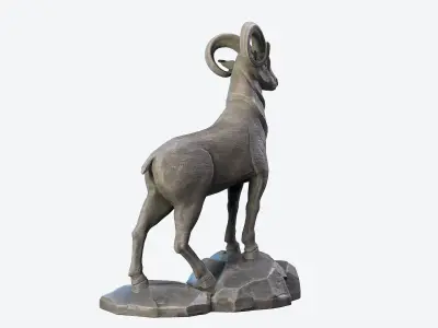Goat Sculpture Low-poly 3D model