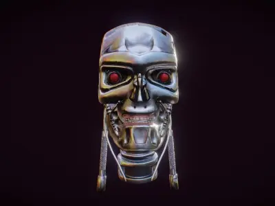 T-800 robot skull Free low-poly 3D model